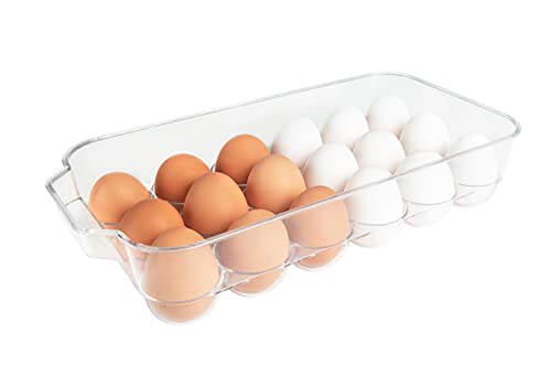  Deluxe Egg Tray, 18 Count, Clear