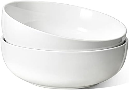  Pasta Bowls 45 OZ, Large Salad Bowls And Serving Bowls, Soup Bowl, Ceramic Pasta Plates - 8.5 Inch, Set Of 4, White