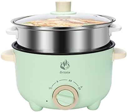  Electric Skillet Hot Pot Cooker - Multifunction Frying Pan 110V Non-Stick Grill 3L Stir-fried Stewed Cookware Steak Noodle Ramen Shabu Shabu Pot - Home Office Party Kitchen Dorm Cooking