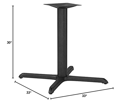  33'' X 33'' Restaurant Table X-Base With 4'' Dia. Table Height Column