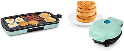 Dash Deluxe Everyday Electric Griddle With Dishwasher Safe Removable Nonstick Cooking Plate For Pancakes, Burgers, Eggs And More, Includes Drip Tray + Recipe Book, 20” X 10.5”, 1500-Watt - Aqua
