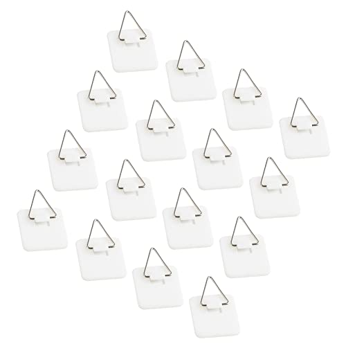  GSHLLO 20 Pcs Plastic Invisible Plate Hangers Adhesive Plate Hooks Vertical Plate Holders Wall Hooks For Decorative Plates Pictures