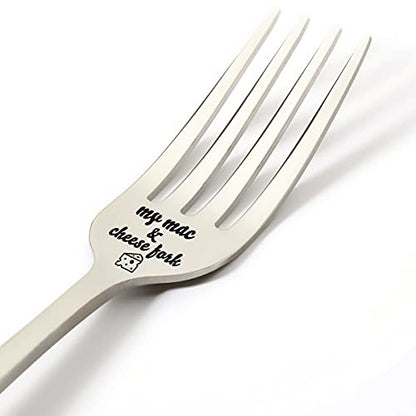  Funny Fork Gifts For Women Men Kids, Cute My Mac And Cheese Fork Engraved Stainless Steel, Mac And Cheese Lovers Foodie Gifts For Birthday Valentine Christmas