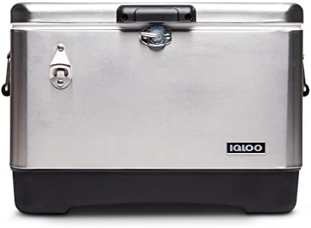 Igloo 54 Qt Steel Belted Legacy Stainless Steel Cooler With Bottle Opener
