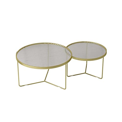  SOOVI Table Glass Coffee Tables Household Round Small Low Corner Table Combination Living Room Furniture Sofa Side Table Minimalist