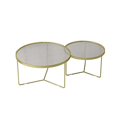  SOOVI Table Glass Coffee Tables Household Round Small Low Corner Table Combination Living Room Furniture Sofa Side Table Minimalist