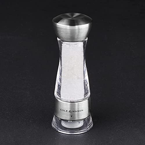 Cole & Mason Gourmet Precision Windermere Salt Mill, Stainless Steel And Acrylic 16.5 Cm