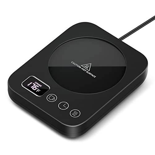  Mug Warmer, Upgrade Coffee Warmer For Desk With 3 Temperature Settings, Fast Heating Cup Warmer 12 Timer, 4H Auto Shut Off, Gravity Sensor, Keep Best Temp For Tea,Beverage,Milk -Black