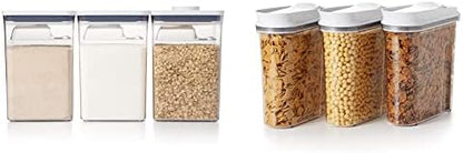 OXO Good Grips 6 Piece(3 Containers & 3 Scoops) Large Canister Set With Scoops, 4.4 Qt Each, White