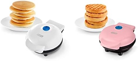 Dash Mini Maker Electric Round Griddle & Other On The Go Breakfast, Lunch & Snacks With Indicator Light + Included Recipe Book - Aqua,4 Inch & Mini Maker, Hash Browns, Keto Chaffles, 4 Inch, Black