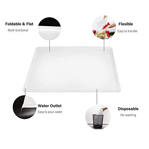  Disposable Cutting Boards 30 Count, Collapsible Cutting Board Sheet With Built-in Crease, Flexible Plastic Cutting Mat For Kitchen And Commercial Use, 17 X 12 In