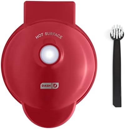 Dash Deluxe Mini Maker For Individual Waffles, Hash Browns, Keto Chaffles With Included Brush And Cord Wrap, And Easy To Clean Non-Stick Surfaces, 4 Inch, Storm Grey
