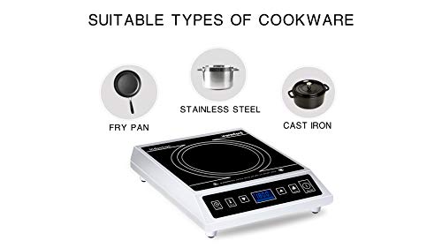  1800W Commercial Induction Cooktop Countertop Stove Electric Stove Burner With LCD Screen And ANTI-SKIP SURFACE (120V)