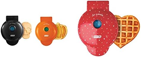 Dash Ash Mini Waffle Maker (2 Pack) For Individual Waffles Hash Browns, Keto Chaffles With Easy To Clean, Non-Stick Surfaces, 4 Inch, Halloween, Orange
