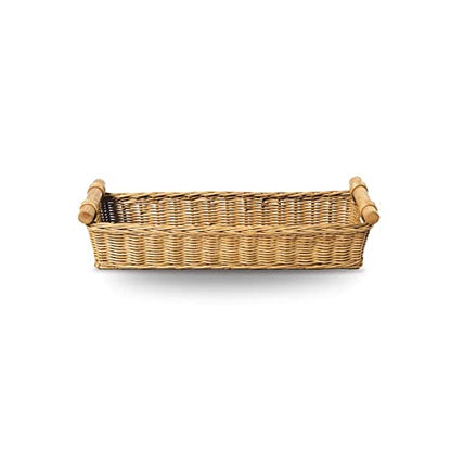  Ong Narrow Pole Handle Wicker Basket, Small, 17 In L X 5 In W X 5.25 In H, Sandstone