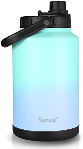  64 Oz Vacuum Insulated Water Jug,Half Gallon Stainless Steel Double Walled Water Bottle,18/8 Food-Grade Insulated Water Bottle ,Travel Drinking Water Flask-Cotton Candy