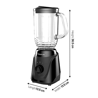 Taurus |Menina Glass| Blender With 2 Speed Control |Glass Jar 32 Oz | Modern Design| Compact Size | 300 W| Easy Fit System |Easy To Clean |Make It In Minutes
