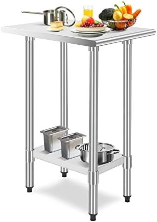  Galvanized Under Shelf For 24" X 36" Worktable, Adjustable Lower Shelf For Commercial Worktable For Restaurant, Home And Hotel
