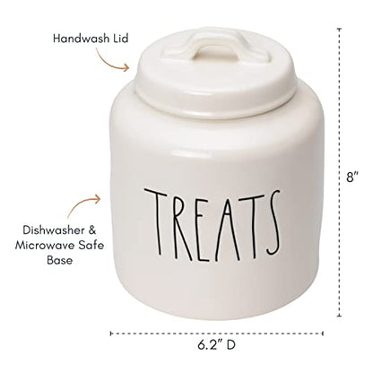  Ae Dunn Ceramic Cookie Jar, Dog Biscuit Kitchen Canister With Lid, Hand-Lettered “Treats” Snack Jar