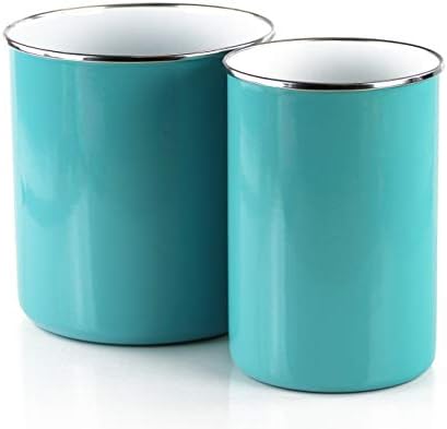  Calypso Basics By Enamel On Steel Utensil Holder, Azure, Standard
