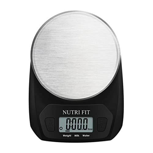  Digital Food Scale Small Kitchen Scales Weight In Grams And OZ For Cooking Baking Weight Loss, Stainless Steel Tare & Backlit LCD Display, Black