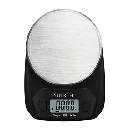  Digital Food Scale Small Kitchen Scales Weight In Grams And OZ For Cooking Baking Weight Loss, Stainless Steel Tare & Backlit LCD Display, Black