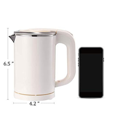  0.5L Portable Travel Electric Kettle Suitable For Traveling Cooking, Boiling (White)