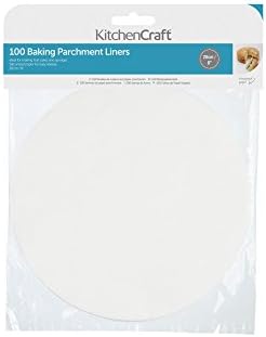 Kitchen Craft Non-Stick Greaseproof Baking Parchment Paper, 20 Cm (8") - Round (Pack Of 100)