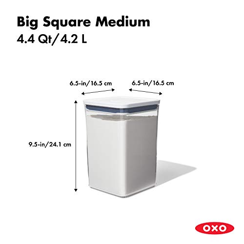 OXO Good Grips 6 Piece(3 Containers & 3 Scoops) Large Canister Set With Scoops, 4.4 Qt Each, White