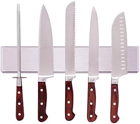  Magnetic Knife Holder For Wall - 16 Inch Powerful Stainless Steel Kitchen Knife Magnetic Strip - Use As Magnetic Knife Holder, Knife Organizer, Knife Rack, Knife Bar And Tool Holder By Greatful Home