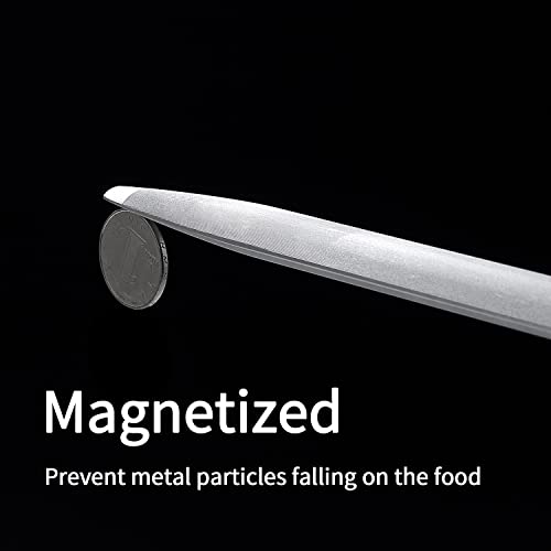 Sharpening Steel 10 Inch Professional Knife Sharpener Honing Rod, Fine Lines, High Hardness, Flat Knife Honing Steel