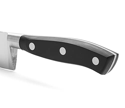  Chef Knife 8 Inch Stainless Steel. Professional Cooking Knife For Cutting Fish, Meat And Onion. Ergonomic Polyoxymethylene Handle And 200mm Blade. Series Riviera. Color Black
