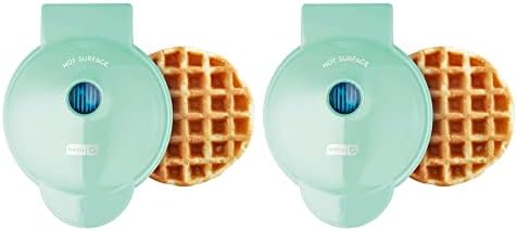 Dash Ash Mini Waffle Maker (2 Pack) For Individual Waffles Hash Browns, Keto Chaffles With Easy To Clean, Non-Stick Surfaces, 4 Inch, Halloween, Orange