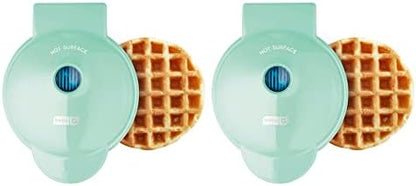Dash Ash Mini Waffle Maker (2 Pack) For Individual Waffles Hash Browns, Keto Chaffles With Easy To Clean, Non-Stick Surfaces, 4 Inch, Halloween, Orange