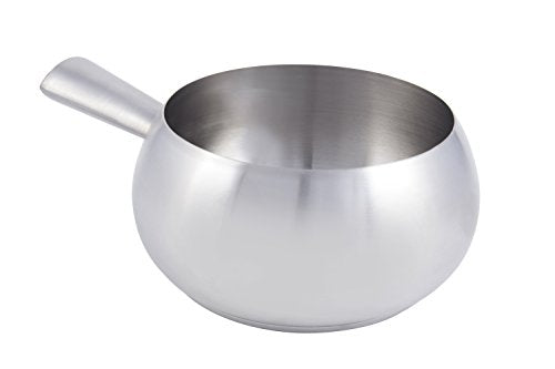  5150SS Stainless Steel Induction Bottom Fondue Pot With Tapered Handle, 6" Diameter X 4" Height