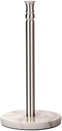  Paper Towel Holder Stand, One-Handed Ripping Paper Towel Roll Holder Countertop, Heavy Marble Base, NOT Tip Over - (Marble Base, Gold)