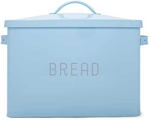  At & Jules Extra Large White 15 X 10 Metal Farmhouse Bread Box - Holds Two Full Loaves