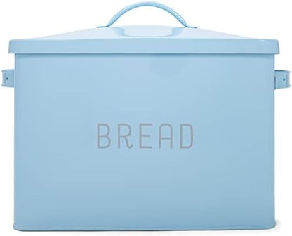  At & Jules Extra Large White 15 X 10 Metal Farmhouse Bread Box - Holds Two Full Loaves
