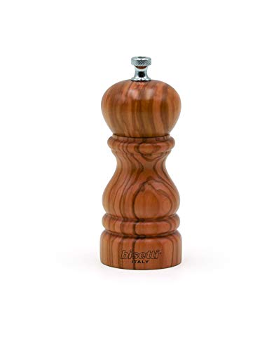  13 Cm / 5.12 Inch Imperia Olive Wood Salt Mill With Adjustable Grinder