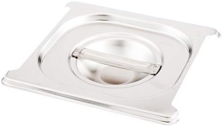  LID ONLY: Met Lux 10.25 X 6.25 Inch Steam Table Pan Lid, 1 Hotel Pan Lid - Fits 1/4 Size Steam Table Pan, Table Pan Sold Separately, Stainless Steel Steam Pan Cover, Built-In Handle - Restaurantware