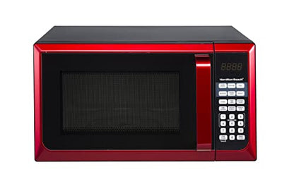  0.9 Cu. Ft. Countertop Microwave Oven, 900 Watts, Red Stainless Steel