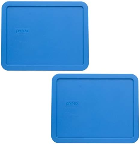 Pyrex 7212-PC Marine Blue Plastic Rectangle Replacement Storage Lid, Made In USA - 2 Pack
