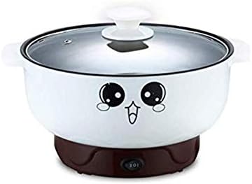  110V Electric Skillet With Lid 4-in-1 Multifunction Non-Stick Stainless Steel Electric Hot Pot Noodles Rice Cooker Steamed Egg Soup Pot Mini Heating Pan Cooking Fried