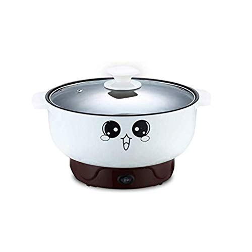  110V Electric Skillet With Lid 4-in-1 Multifunction Non-Stick Stainless Steel Electric Hot Pot Noodles Rice Cooker Steamed Egg Soup Pot Mini Heating Pan Cooking Fried