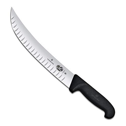  Victorinox 10" Cimeter Knife, Curved Blade, Granton, Black Fibrox Handle 5.7323.25