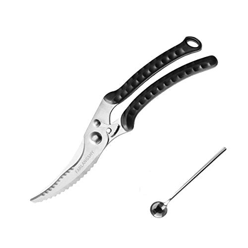  Kitchen Shears, Japanese High-Carbon Stainless Steel, Super Heavy-Duty Poultry Scissors, Built-in Spring, Recommended By Senior Chefs