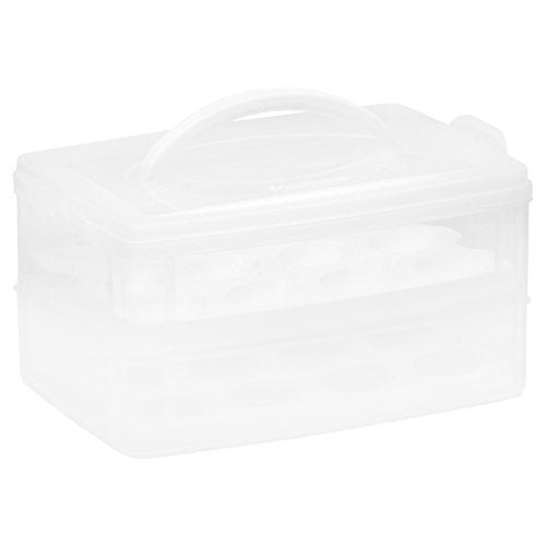  Snap 'N Stack Portable Storage Carrier With Lid For Eggs, BPA-Free Egg Holders, Dessert Carrier With Stackable Trays, Microwave, Freezer And Dishwasher Safe