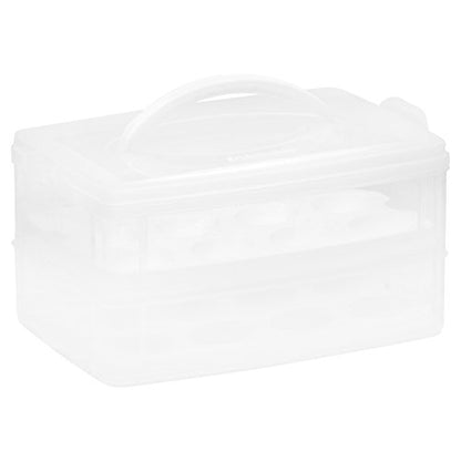  Snap 'N Stack Portable Storage Carrier With Lid For Eggs, BPA-Free Egg Holders, Dessert Carrier With Stackable Trays, Microwave, Freezer And Dishwasher Safe