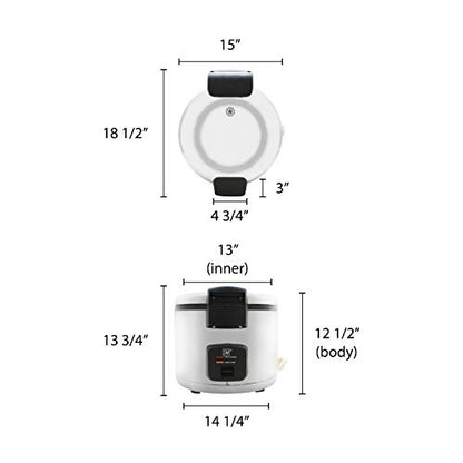  33 Cups Rice Cooker/warmer, Stainless Steel Exterior, Comes In Each