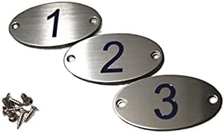  304 Stainless Steel Engraved Oval Table Black Numbers (1-20) Pubs Restaurants Clubs - 1 To 20